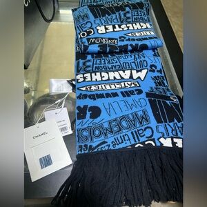 Chanel X Manchester United Black and blue scarf